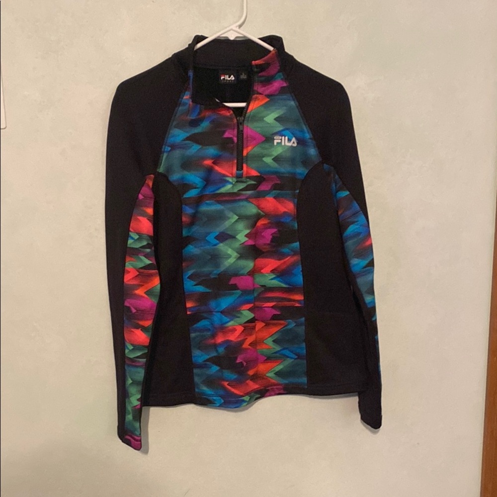 Fila Colorful Geometric Quarter-Zip Top